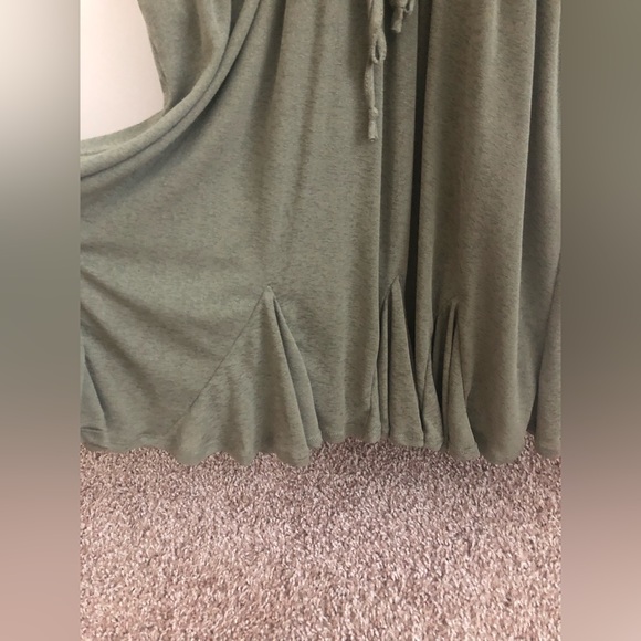 ROW A | Flutter Sleeve Mini Godet Dress Light Olive Green Size S - Picture 5 of 6